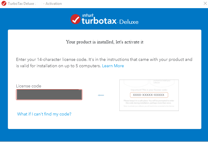 turbotax license code